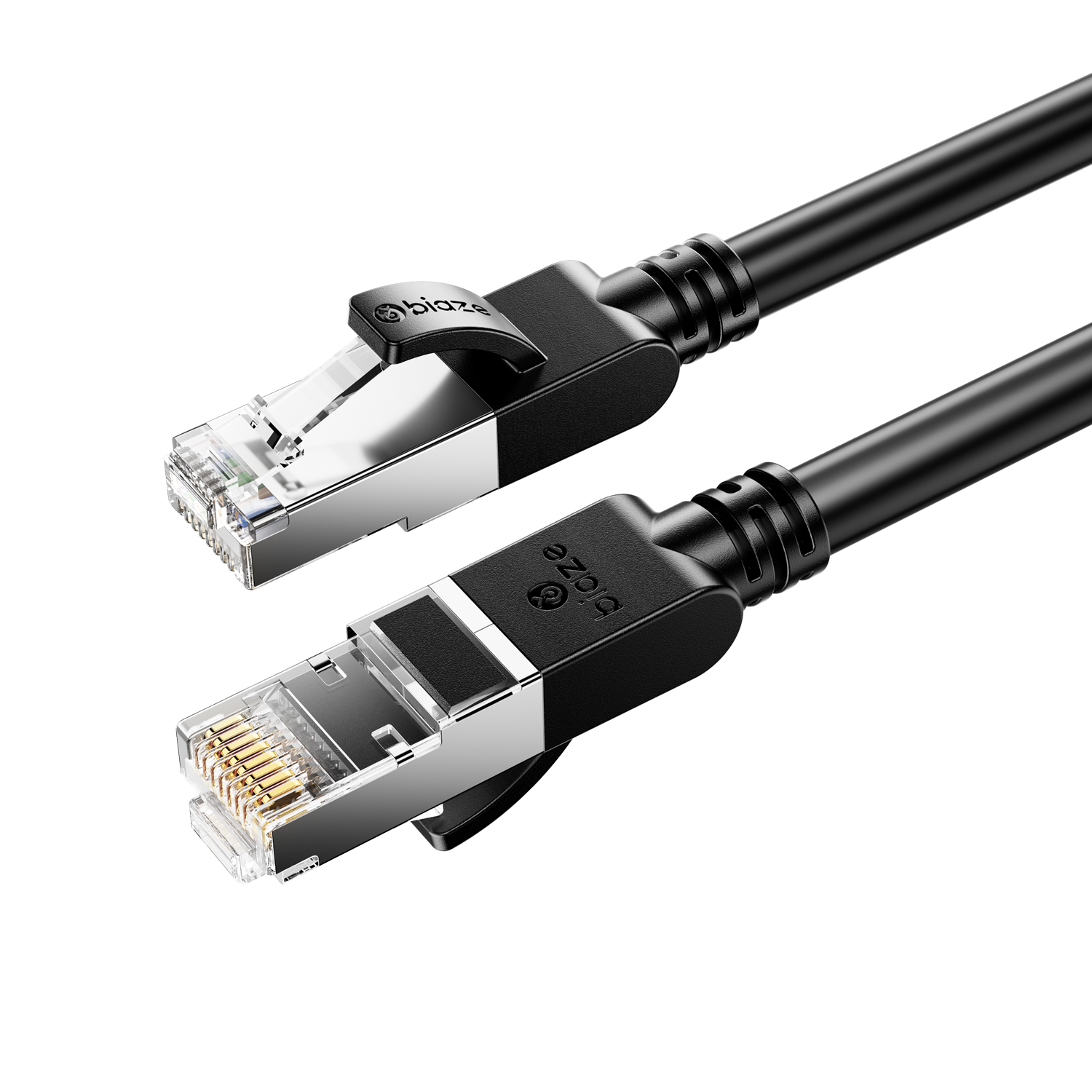 BIAZE CAT7 Pure Copper Ethernet Cable, Shielded Network Cable, 10Gbps Gaming LAN Cable, Twisted Pair, 1.5m, Compatible with 5G Broadband and 2.5G Patch Cord