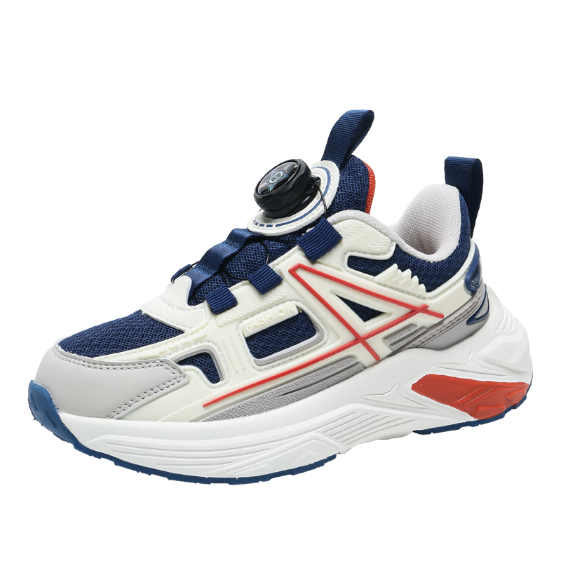 7-PE Boys' Sports Shoes 2026 Spring New Breathable Mesh Soft Sole Lightweight Casual Kids Shoes for Older Boys