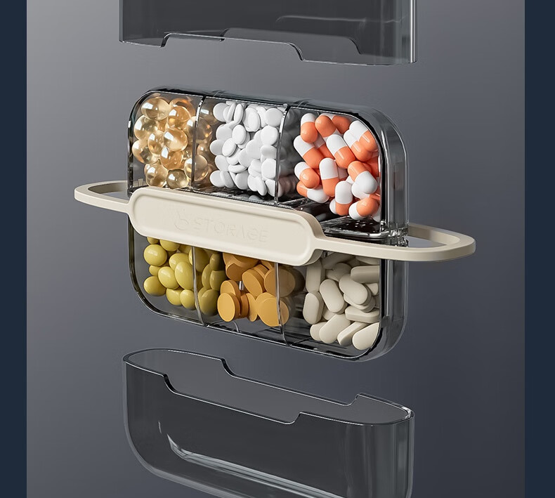Baiyite Portable Personal Lightproof Weekly Pill Organizer Seven-Day Travel Storage Box Large Capacity Medicine Dispenser 15