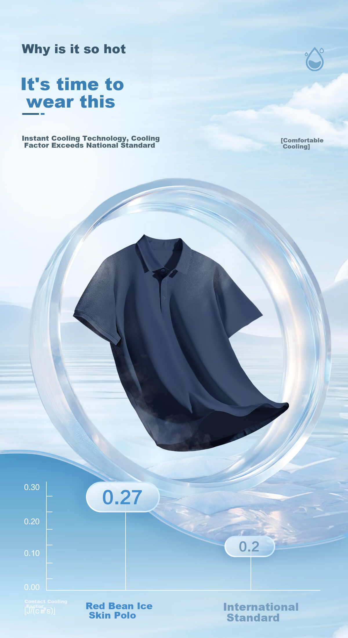 Hodo Ice Skin Ice Silk Short Sleeve Polo Shirt Strong Cooling Antibacterial Stretch Collar T-Shirt 5