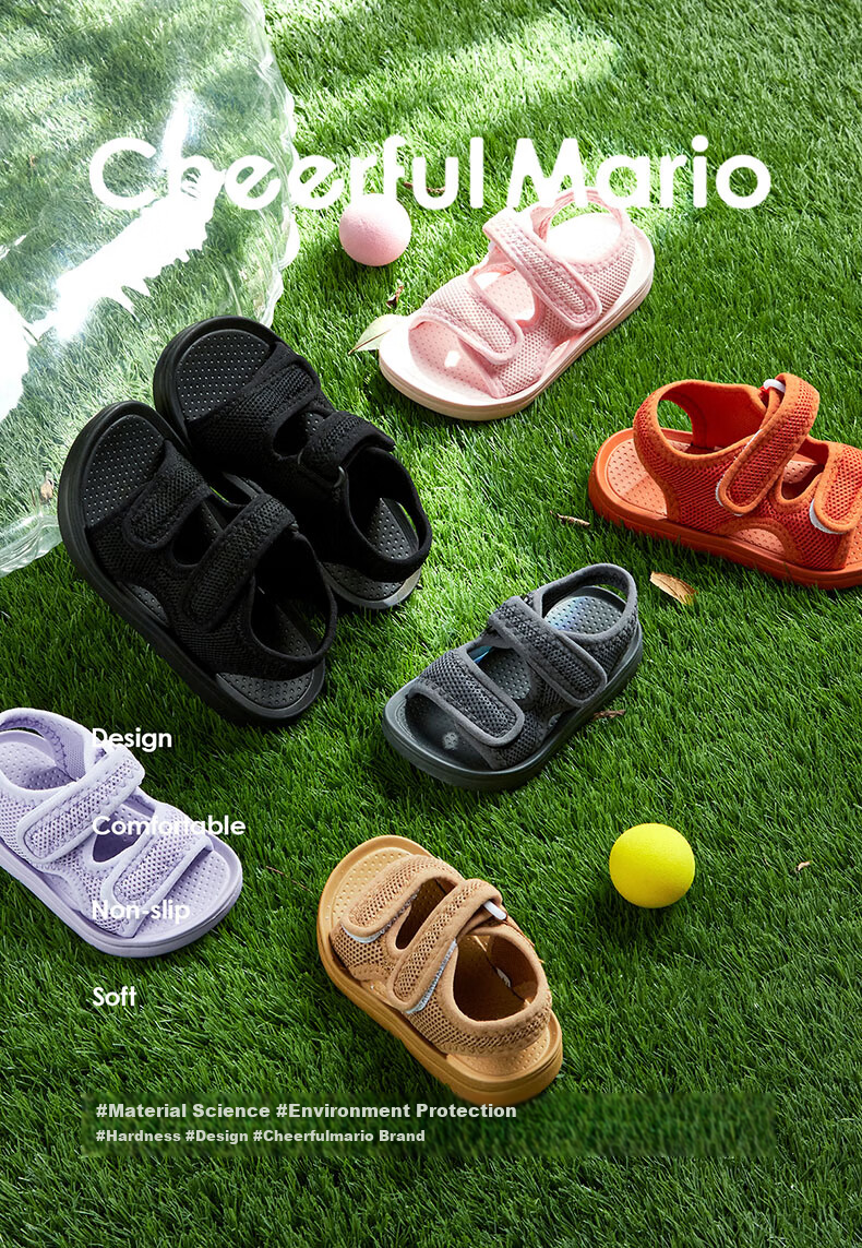 Cheerful Mario Children's Sandals for Boys And Girls, Summer Style for Older Kids, 2026 New Soft-Soled Non-Slip Beach Shoes for Toddlers And Young Childre 1