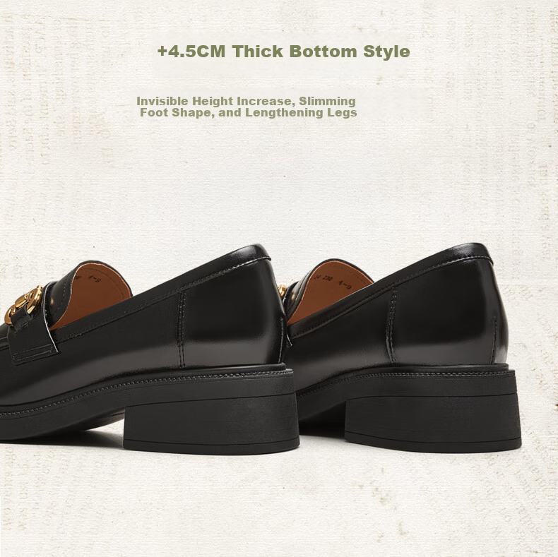 TEENMIX Thick-Soled Loafers, Women's Flats, Same Style As in Shopping Malls, Commuter Leather Shoes 9