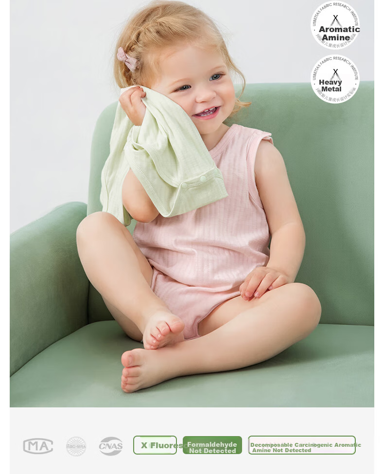 Beitaisi Baby Romper, Summer Thin Style, Infant Clothing, Newborn Breathable Sleeveless Vest, Jacquard One-Piece Bodysuit 16