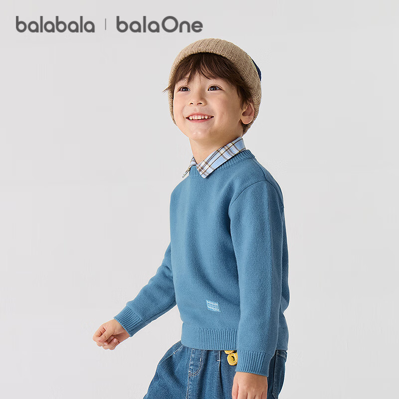 BALABALA Children's Clothing, New Winter Sweater for Boys And Girls, Baby Pullover Sweater, Versatile Base Layer, Knitted Top