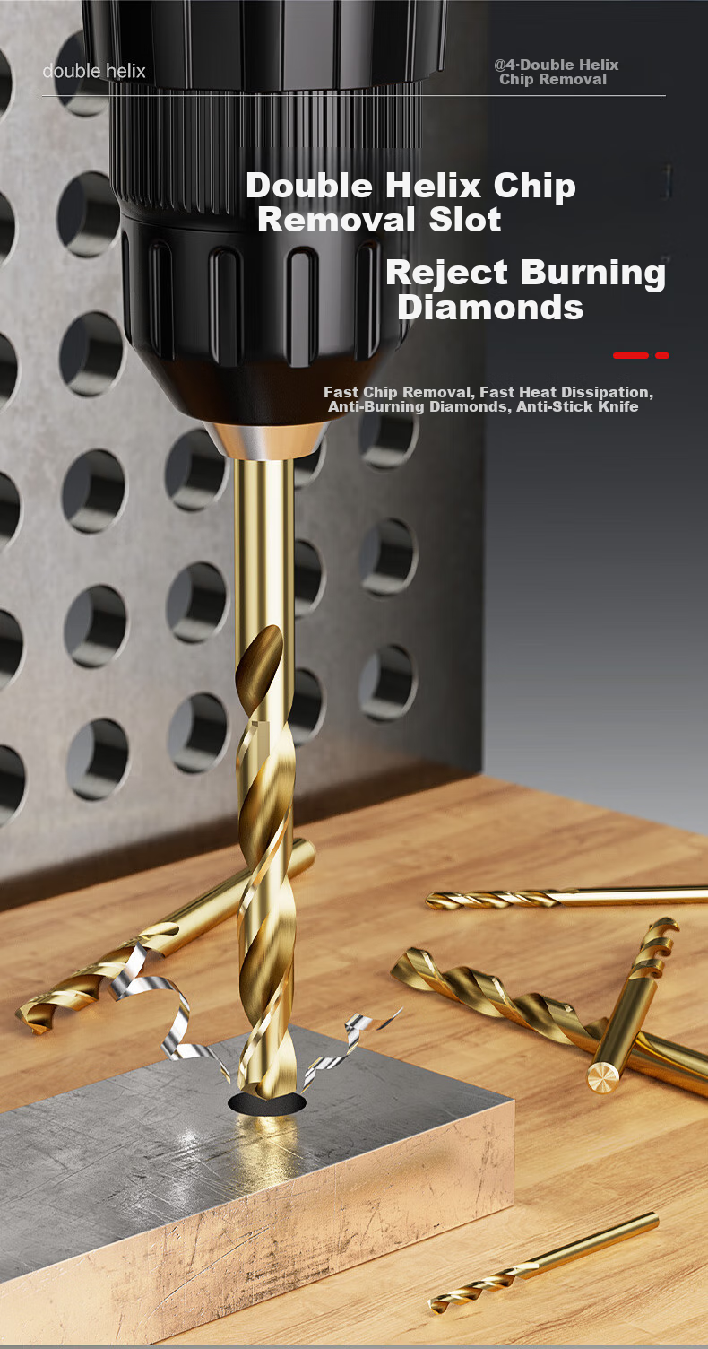 HUHAO M35 Cobalt-Containing Super Hard Twist Drill Bit Set for Drilling Iron, Metal, Steel Plates, Stainless Steel, Specialized Hand Drill Bits 7
