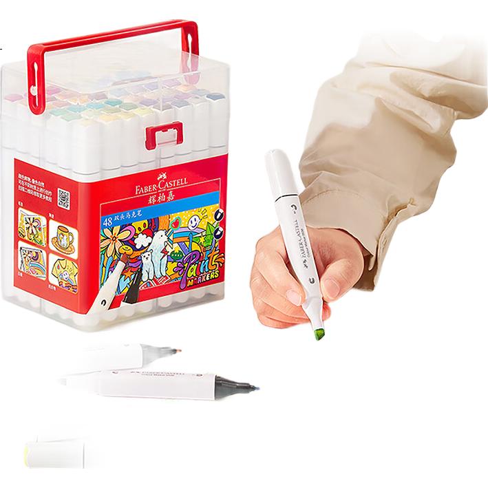 Маркеры Faber-Castell Dual-Tip, набор из 48 цветов, художественные акварельные маркеры для рисования и эскизов, O1-553638