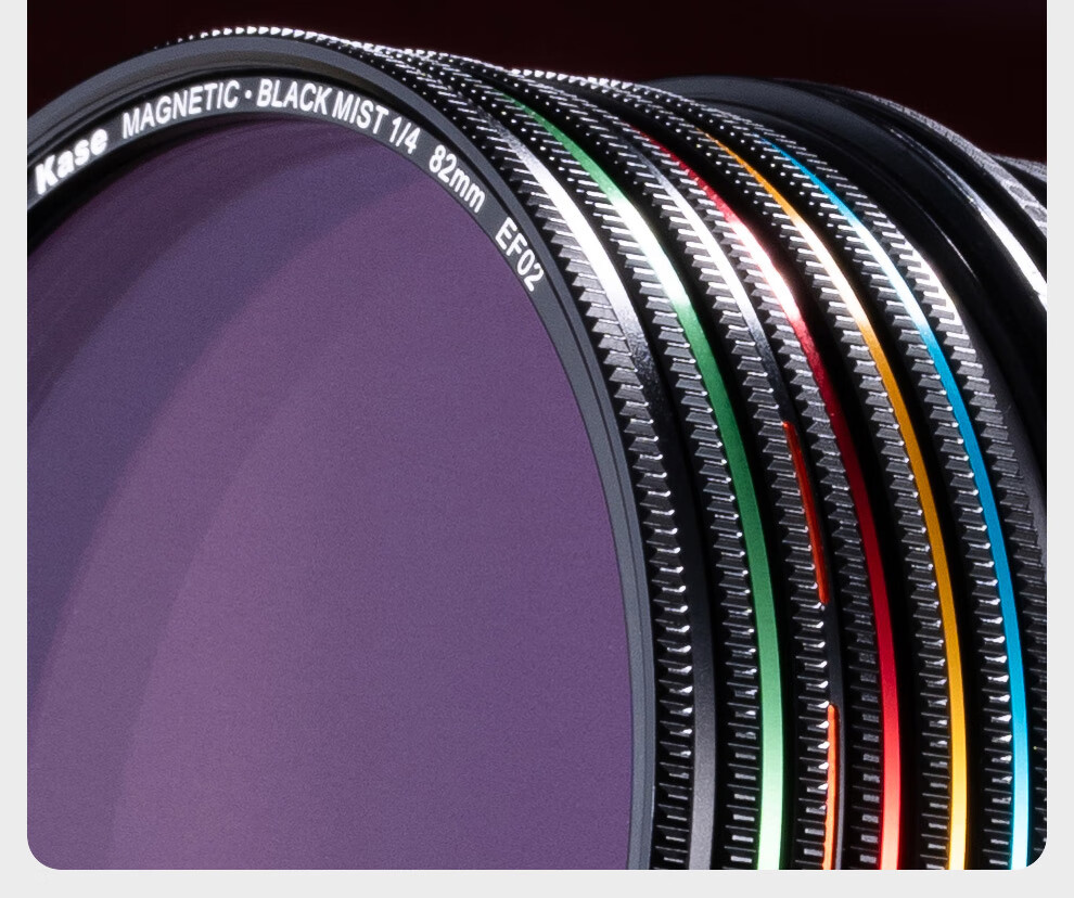 Kase Wolverine Colorful Magnetic Black Soft 1/4 Soft Light Filter 2nd Generation 72mm Soft Focus Lens Haze Lens Portrait Beautifying Protective Dream Lens 8