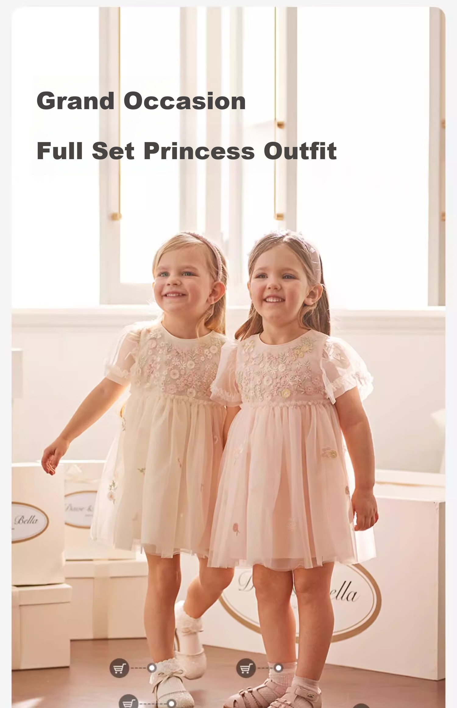 DAVE & BELLA Girls' Summer Dress, Stylish Tulle Princess Dress, Children's Birthday Dress 10