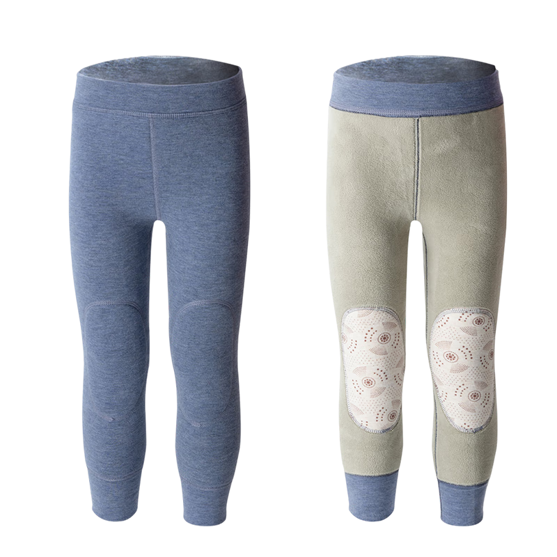 Dingguagua Kids Thermal Pants Boys Autumn Winter Fleece Lined Thickened School Uniform Leggings Girls Students Inner Wear Pants for Older Children
