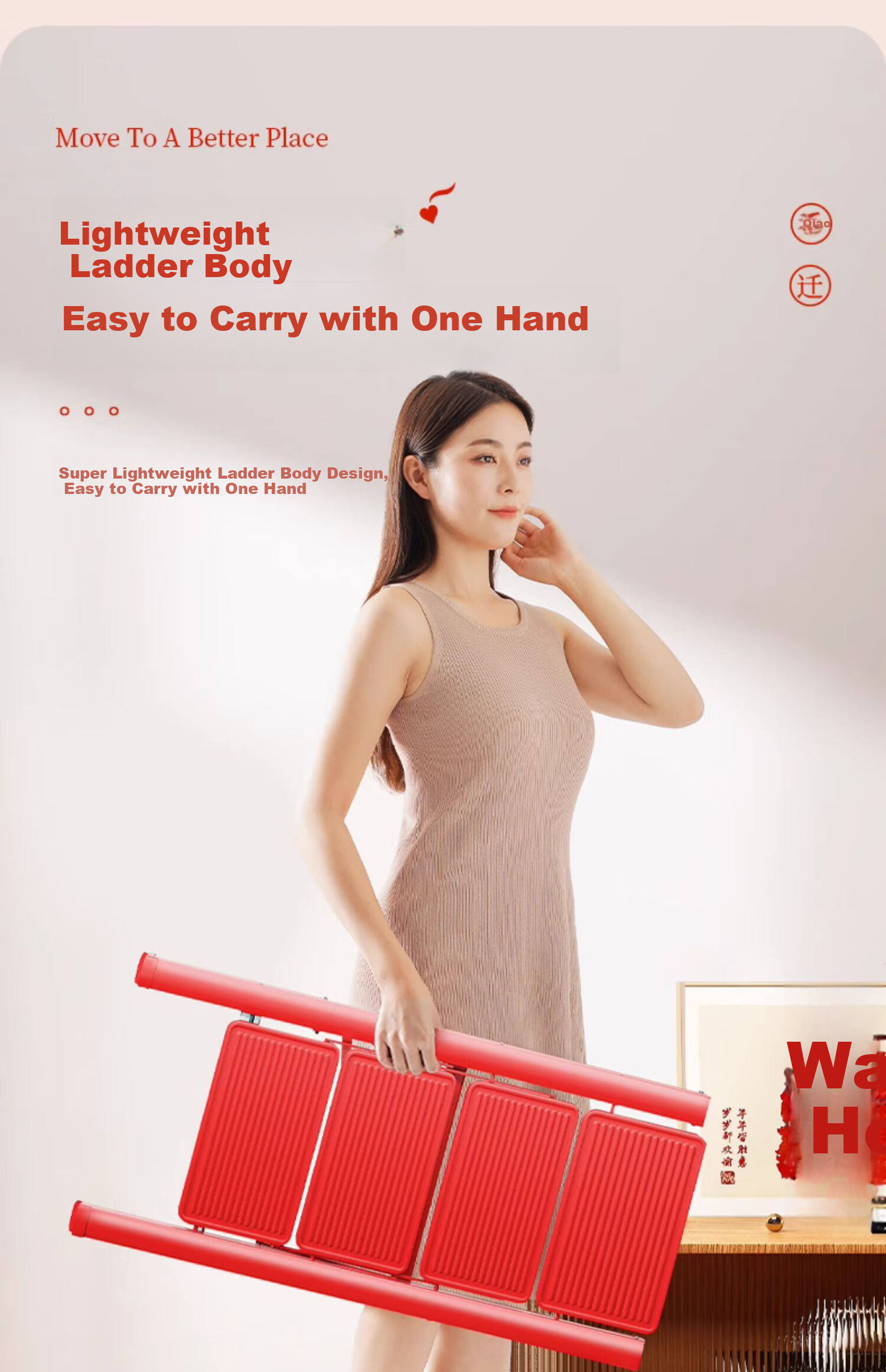 SHULIANG Ladder, Foldable Thickened A-Frame Ladder, Indoor Small Ladder Stool, Housewarming Step-By Ladder, Home Use Ladder 19