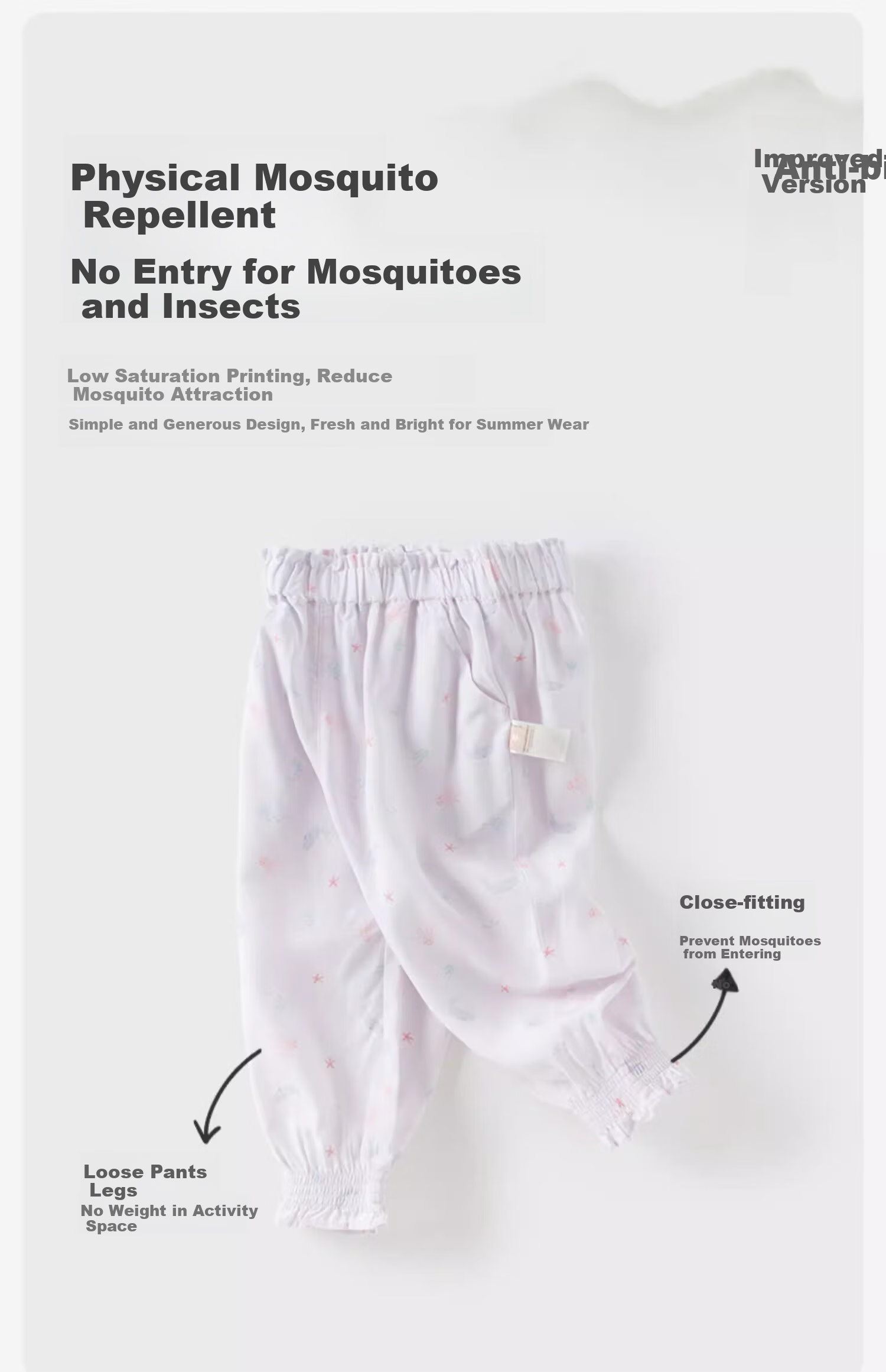 DAVE & BELLA Children's Mosquito-Repellent Pants, Girls' Antibacterial Cooling Trousers, Baby Girl's Ankle-Tied Pants, Summer Wear 4