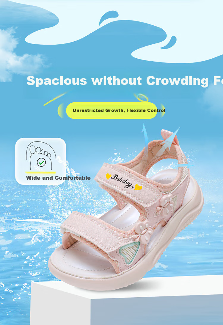 BOBDOG Kids Summer Girls Casual Lightweight Children's Sandals Fashion Princess Shoes 105552101 Sakura Pink Size 28 4