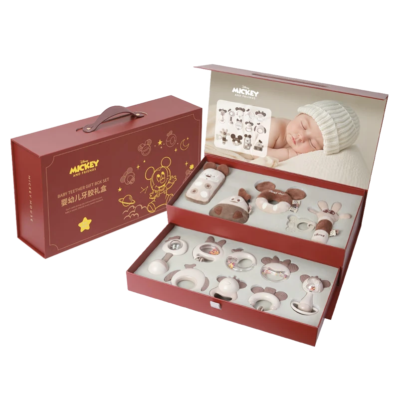Disney Baby Rattle Gift Box, Teething Toy, Squeeze Toy, Pacifier, Drool Bib, Doll, Infant Sleep Aid, Newborn Mid-Autumn Festival Gift