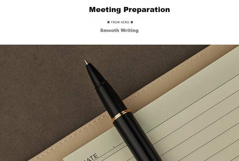 HERO Ballpoint Pen, 988 Daily Writing, Stylish And Personalized Business Office Signing Pen for Men And Women, Black with Gold Clip 5