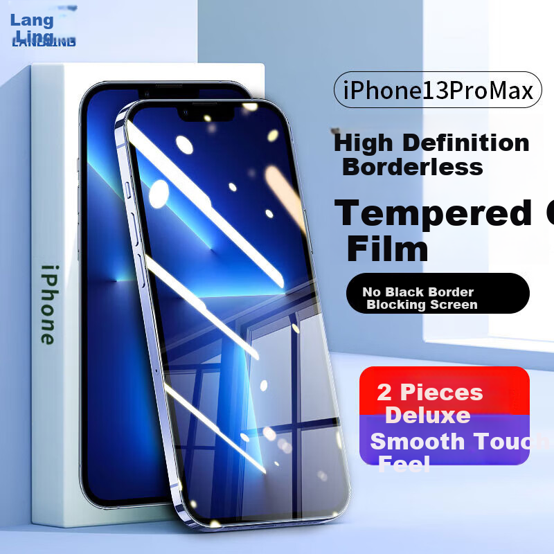 Защитное стекло LANGLING для Apple iPhone 13 Pro Max / 14 Plus, 2 шт., прозрачное, противоударное, антиотпечатки