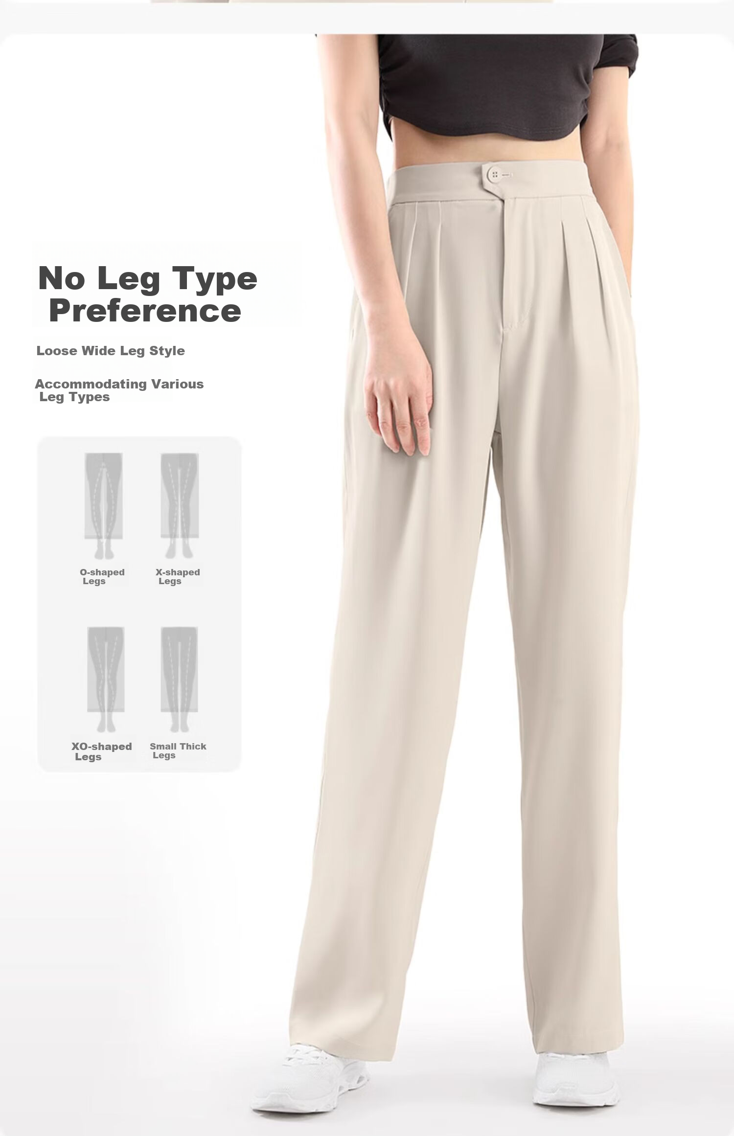 CAMEL Korean-Style Dress Pants, Black, Loose Casual Trousers, Apricot Color, High-End Drape, Straight-Leg Wide-Leg Pants Y24BY09012 6