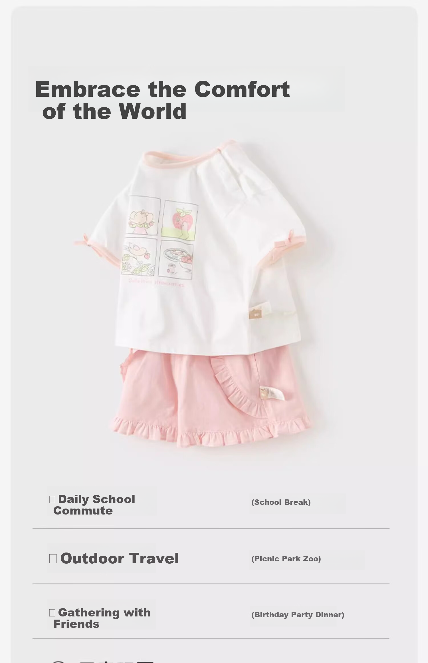 DAVE & BELLA [Picture Book Series] Girls' Shorts Set, Stylish Summer Outfit, Short-Sleeve T-Shirt, Baby Pants 5