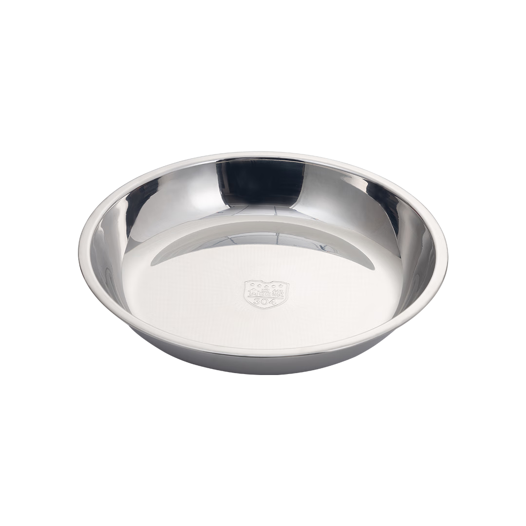 Golden Key 304 Stainless Steel Thickened Shallow Round Tray Commercial Kitchen Prep Bowl 18cm Vegetable Washing Household Food Prep Basin GK-Z18B2