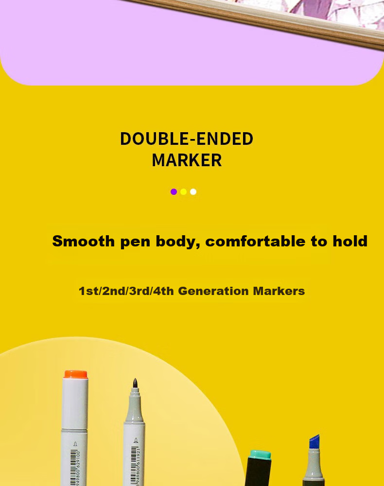 FINECOLOUR 5th Generation Alcohol-Based Dual-Tip Markers, 120 Colors Standard Pencil Case Set (With Base), Art Sketching Watercolor Pens 15