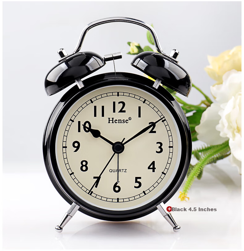 Hense Creative Alarm Clock for Students, Loud Volume Bedside Clock, Extra Loud Alarm for Lazy People, Desktop Hourglass Alarm HA17 Anchor 2