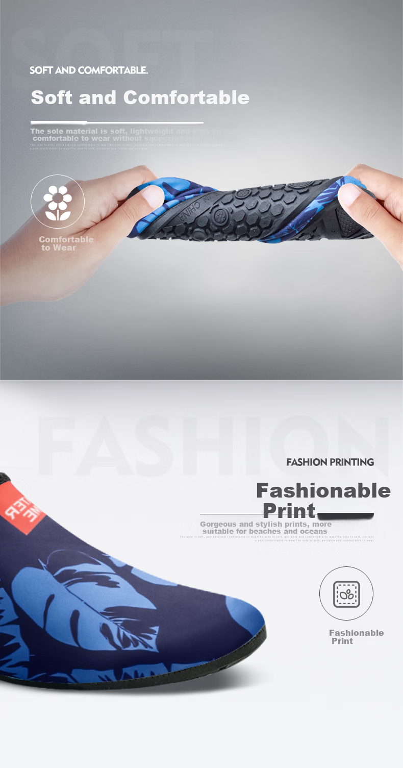WATERTIME / Shuichuan Quick-Drying Breathable Non-Slip Cut-Resistant Printed Beach Shoes, Seaside Snorkeling Shoes, Stream Tracing And Wading Shoes 2