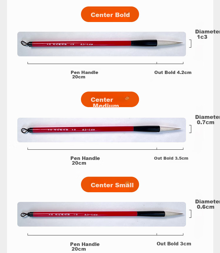 AKASHIYA Cherry Blossom Mingshi House Calligraphy Brush, Wool And Mixed Hair, for Students And Adults, Professional-Grade Calligraphy Practice Brush for Chinese Painting, Suitable for Beginners, Entry-Level, Medium And Small Regular Script 2