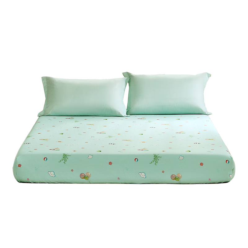 Fuanna Children's Class A Pure Cotton Fitted Sheet Full Cotton Single Bed Cover Mattress Protector 150*200cm
