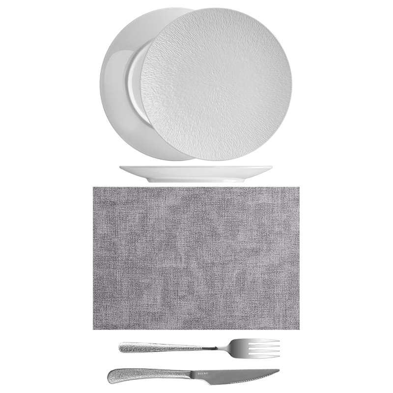 Banwu Life Western Dining Plate Steak Knife and Fork Set 3-Piece High-Quality Steak Plate Western Tableware Full Steak Cutlery Set