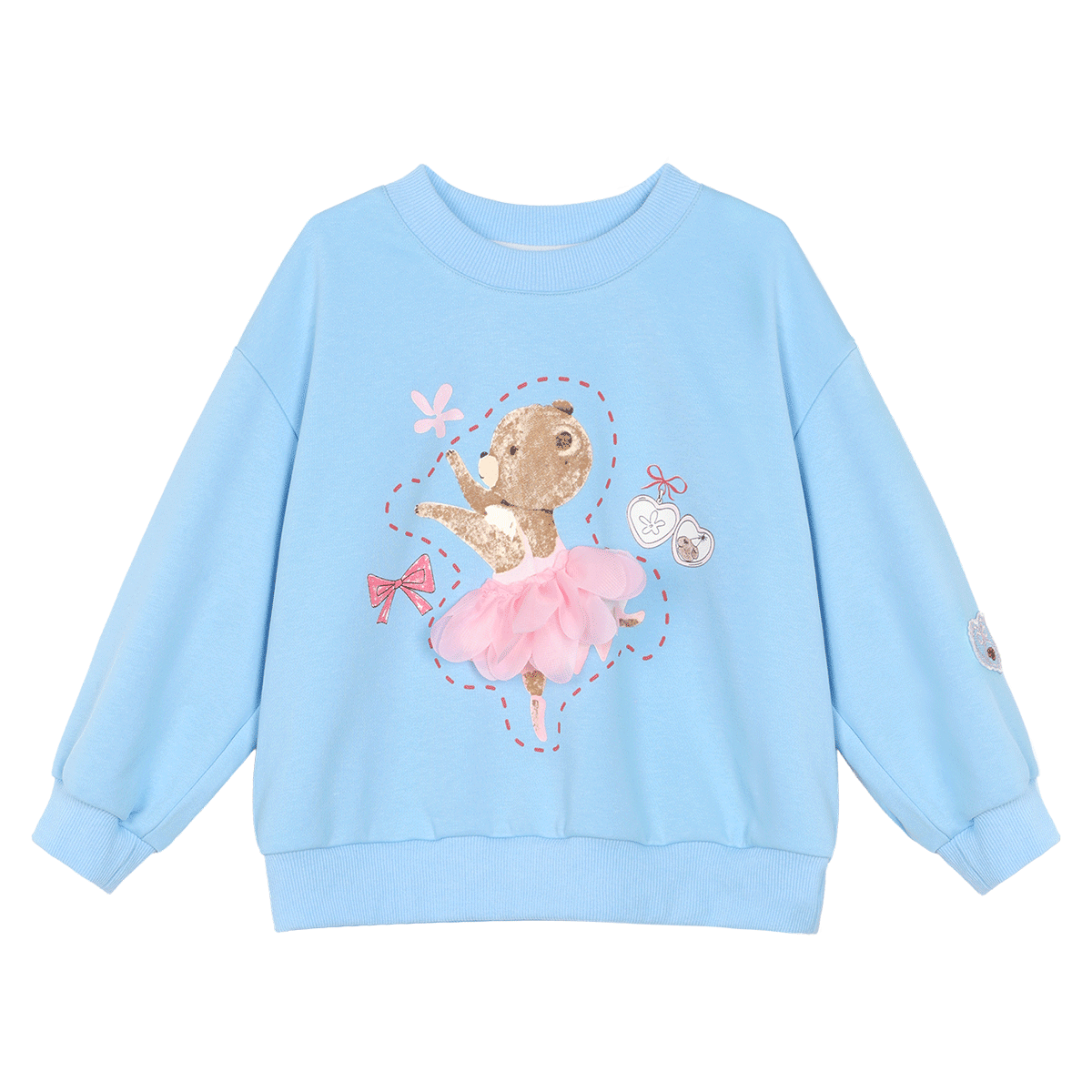 LUSON Little O Baby Okids Children's Clothing, Baby Sweatshirt for Girls, Three-Dimensional Fun And Dynamic Design, New Autumn 2025 Style, Girls' Round Neck Top