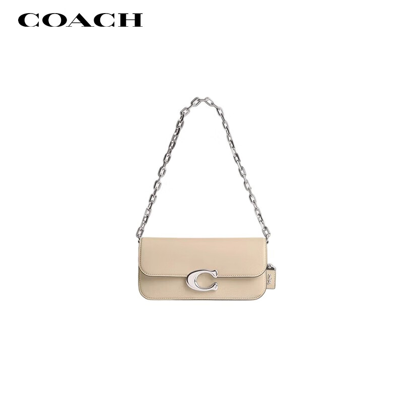 COACH [Brand Direct Supply], Women's IDOL Shoulder Crossbody Underarm Bag, Light Khaki Color, CP120 Gift