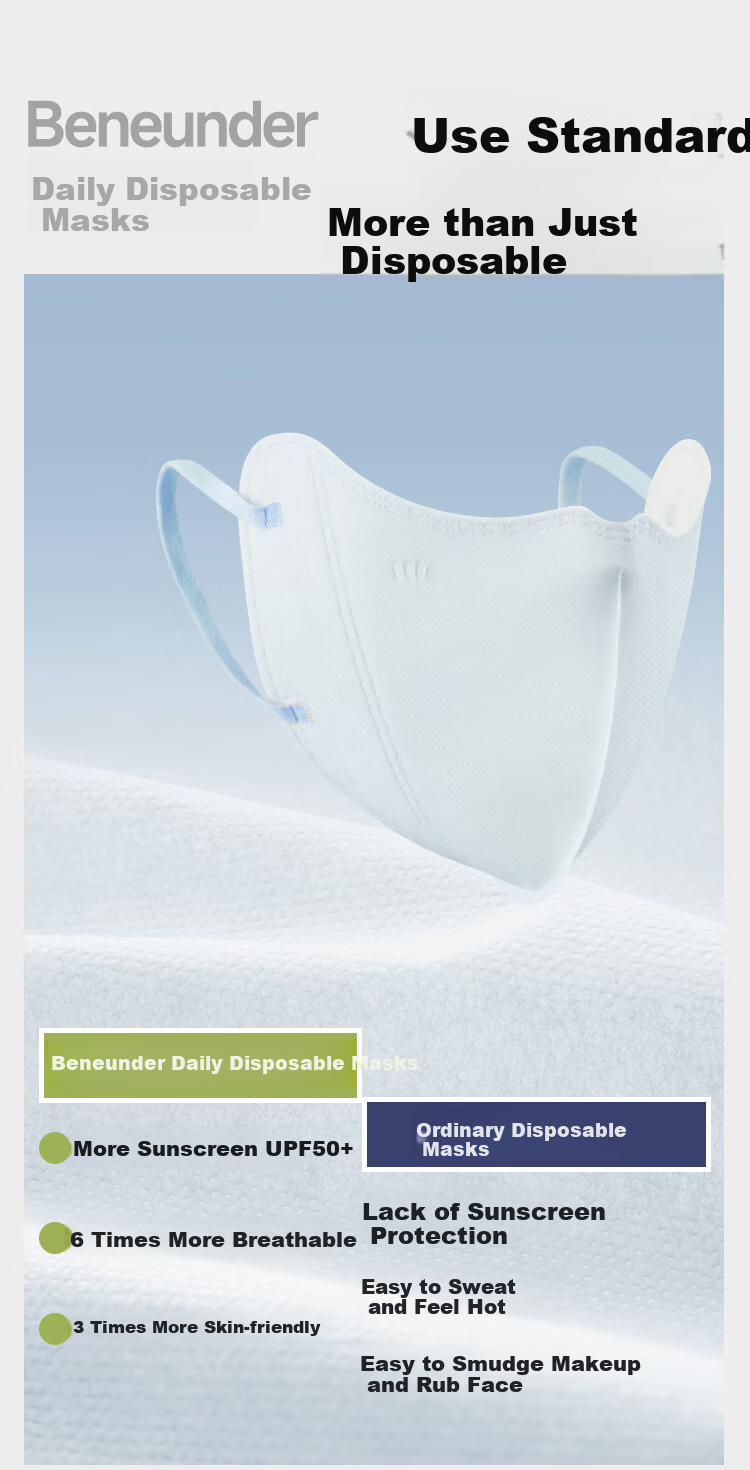 Beneunder Daily Disposable Sun Protection Face Mask for Women, Full Face UV Protection Mask, Anti-UV 33924 Warm Color Combination (X7) S 3