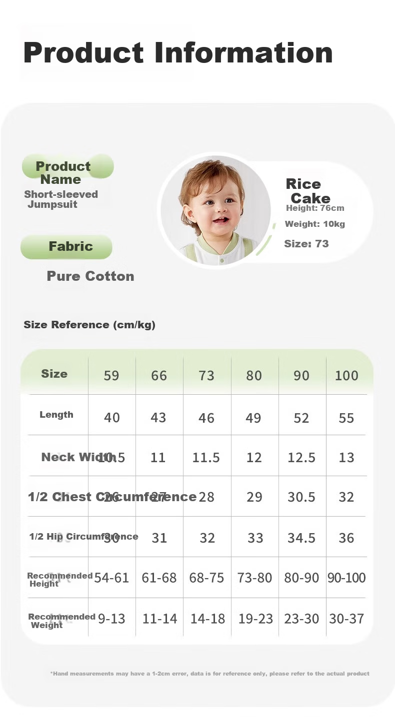 AIBEDILA Baby Clothes, Summer Thin Style, Toddler Spring Outfit, Cotton Air Conditioning Short-Sleeve, for Baby Boys And Girls, Outdoor Onesie 10
