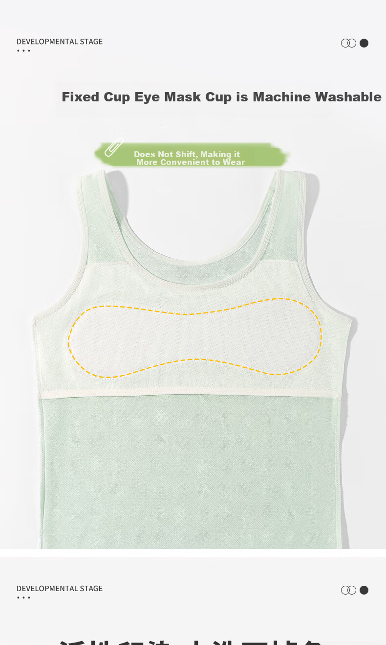 Ailier &ouluola Children's Underwear, Girls' Puberty Bra for Ages 9-12, Big Girls' Camisole Undershirt for Primary And Secondary School Students, Long Style, Small Vest, Size S 5