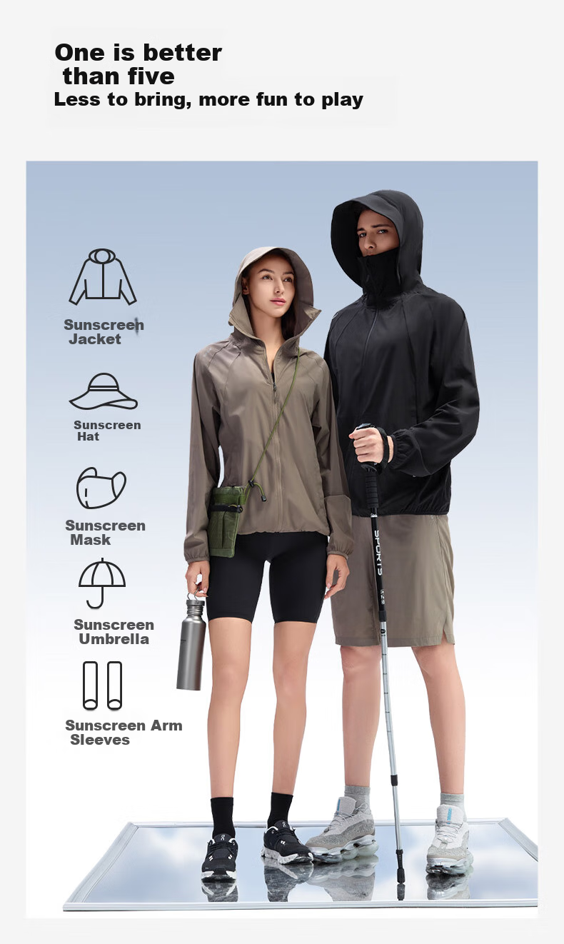 SUPIELD Sun Protection Cooling Jacket for Men And Women, 7A Antibacterial Lightweight Summer Coat, Moisture-Wicking Quick-Dry Wear-Resistant Ice Crystal Black XL 16