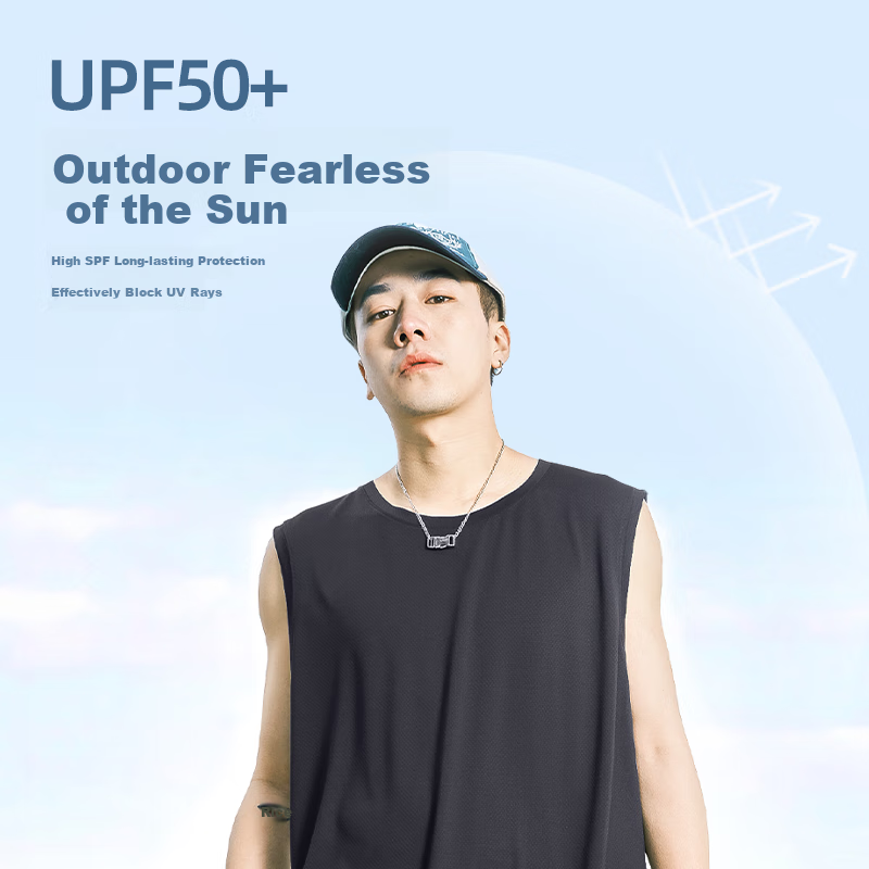 GENIOLAMODE Men's Tank Top, Summer Loose Casual Ice Silk Cool-Feeling Quick-Dry Breathable Outdoor Running Sports Vest, Black, M