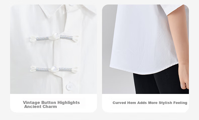 Luomeng Boys' Short-Sleeve Shirt, Chinese-Style Children's New Bamboo Shirt, Boys' Summer Top for Older Kids, White, Size 130 10