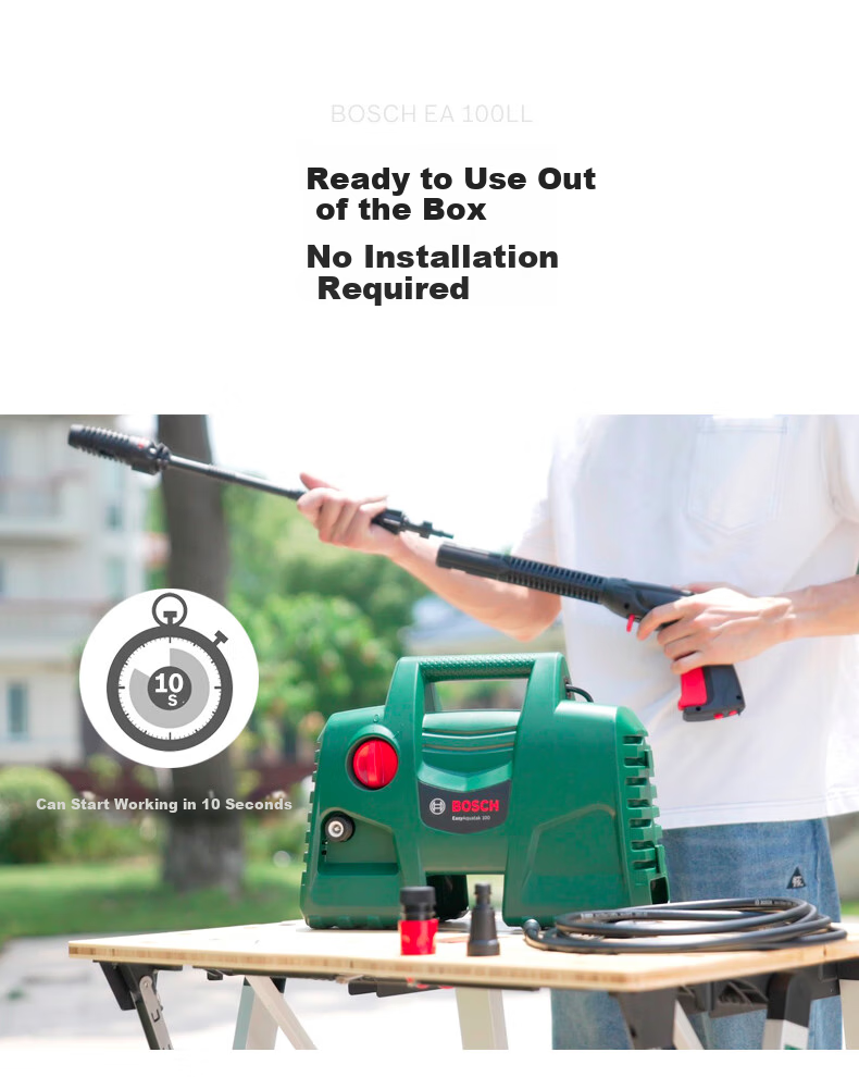 BOSCH EA100 Car Wash Machine High-Pressure Washer 220V Small Household High-Pressure Water Gun Water Pump Portable Device High Power 8