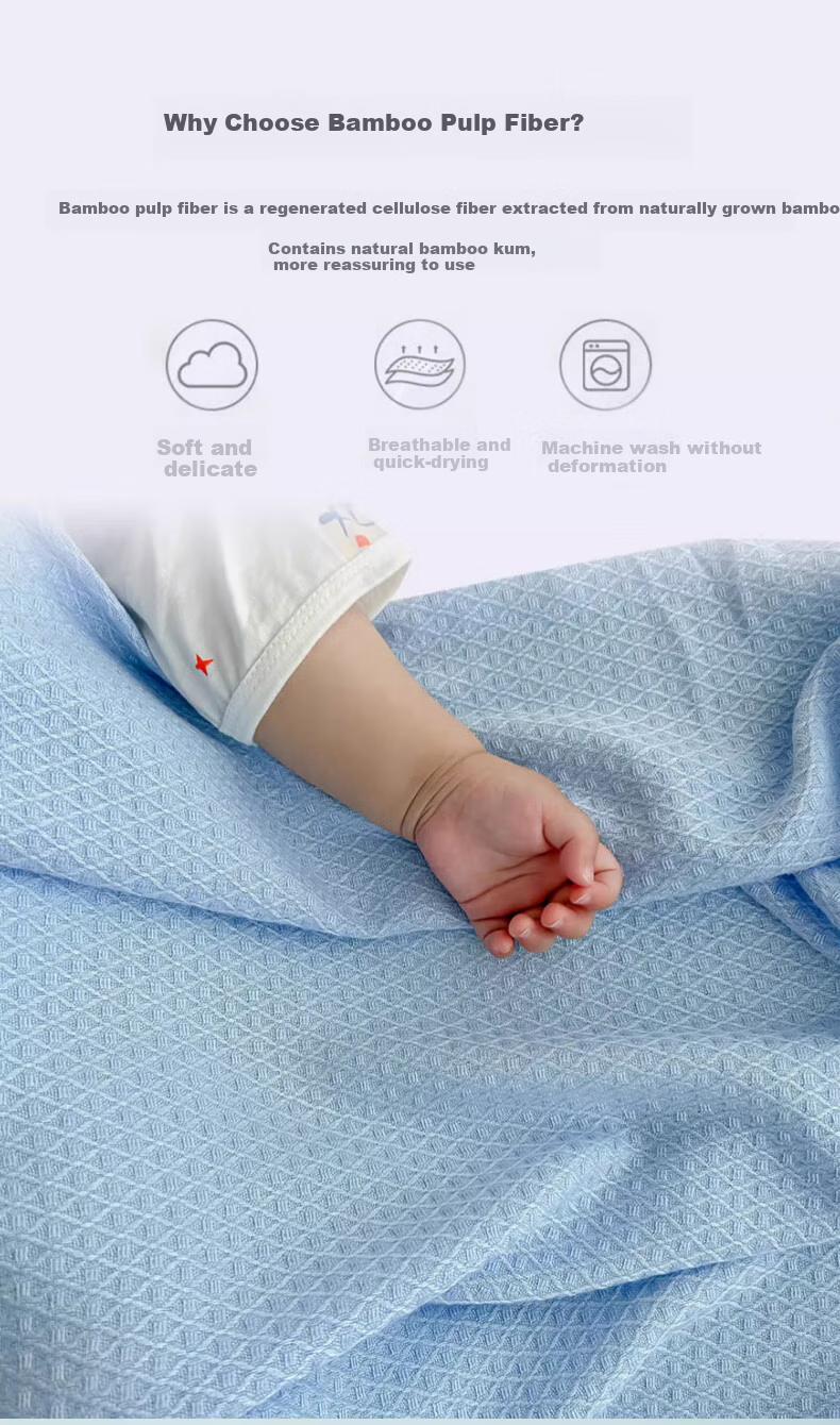 MUJI Baby Blanket Children's Air Conditioning Summer Quilt Newborn Bamboo Fiber Cover Ice Silk Blanket Gray 90*103cm 5