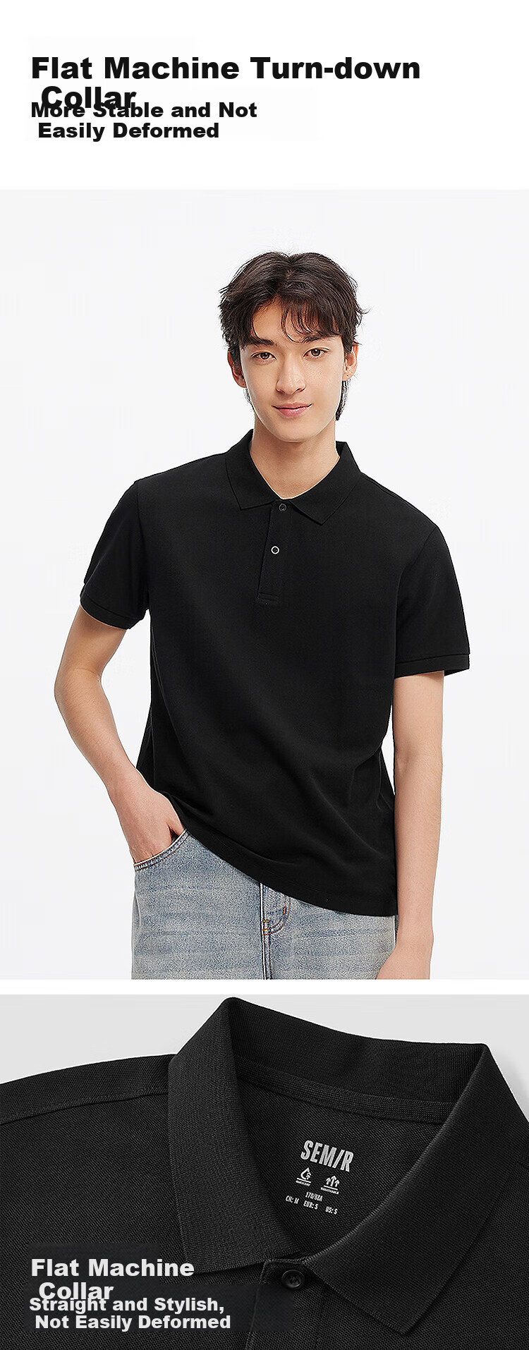 Semir POLO Shirt for Men, Summer Moisture-Wicking Quick-Dry Simple Solid Color Short-Sleeve T-Shirt, Slim-Fit Top 101325115105 7