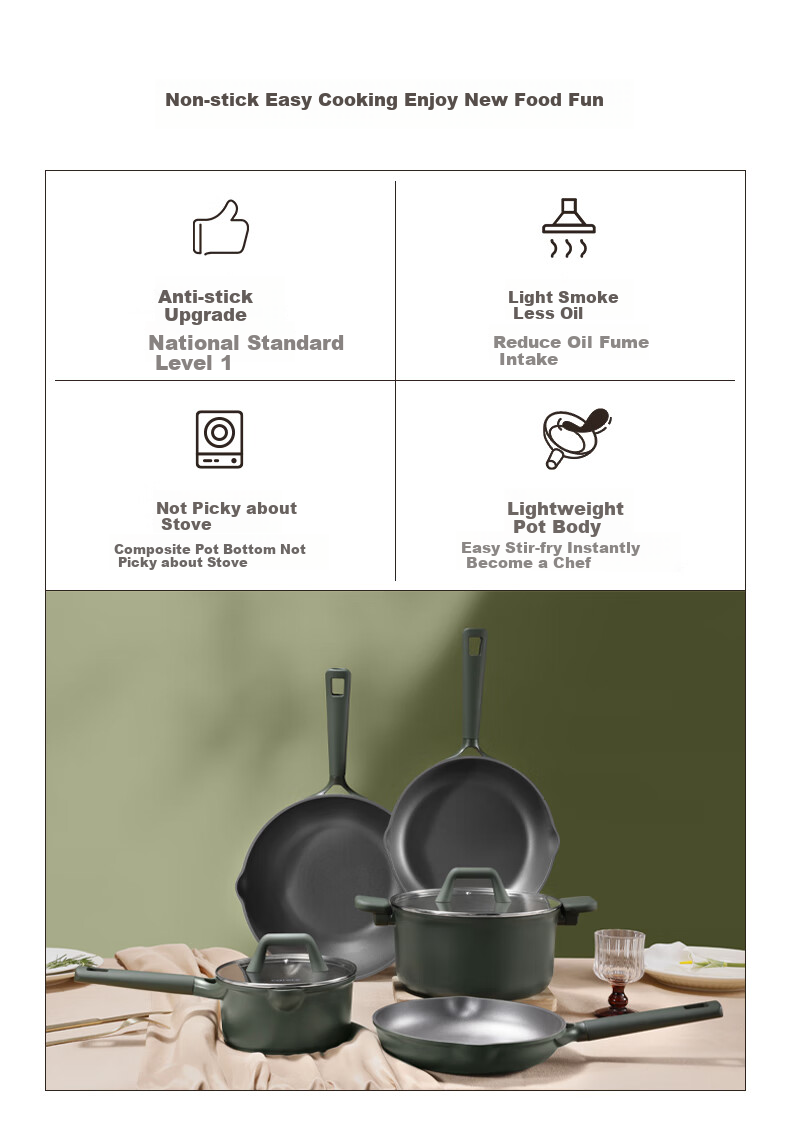 CaROTE Non-Stick Deep Frying Pan for Steak, Titanium Pan for Home Use with Induction Cooker, Egg Frying Pan, 26cm 3