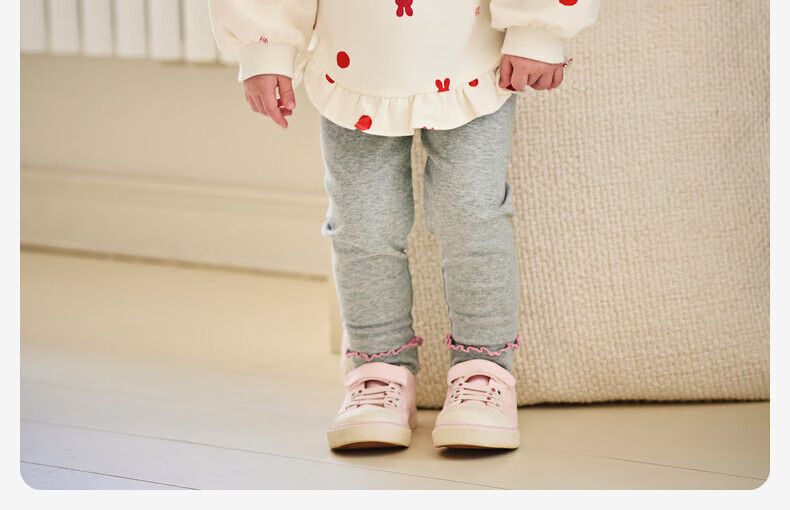 DAVE & BELLA Children's Long Pants Set, Autumn Girls' Base Layer Pants, Long-Sleeve Sweatshirt Two-Piece Set 7