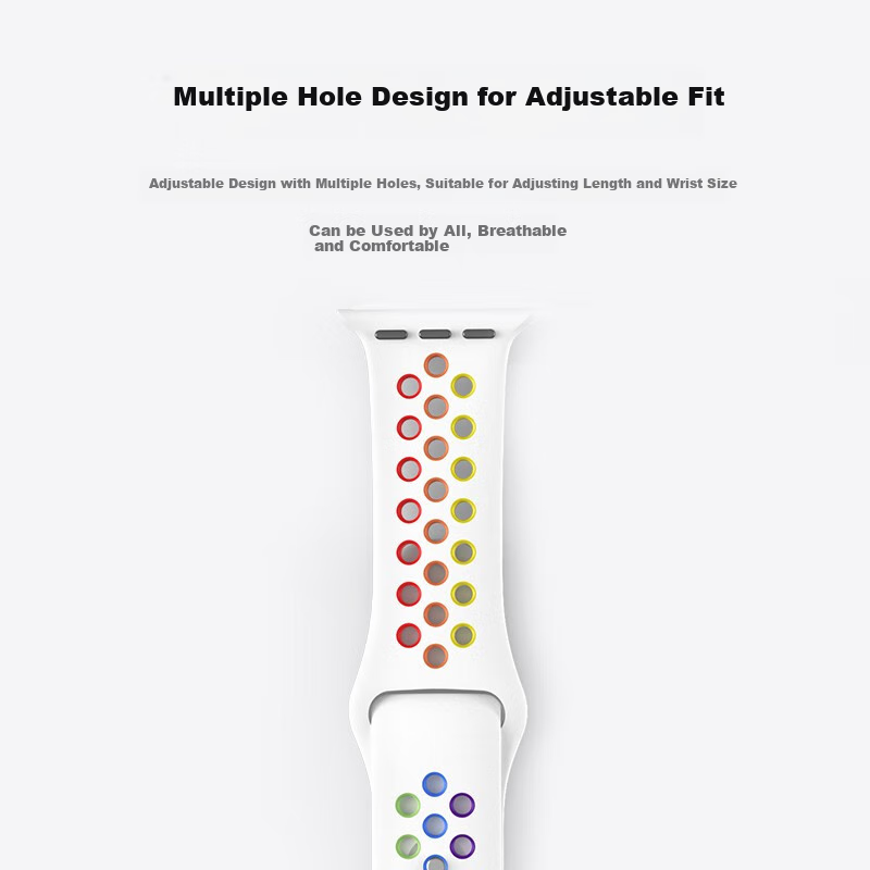 W&P适用苹果手表表带apple watch ultra2运动硅胶透气表带iwatch S10/9/8/7 清爽透气 黑色46