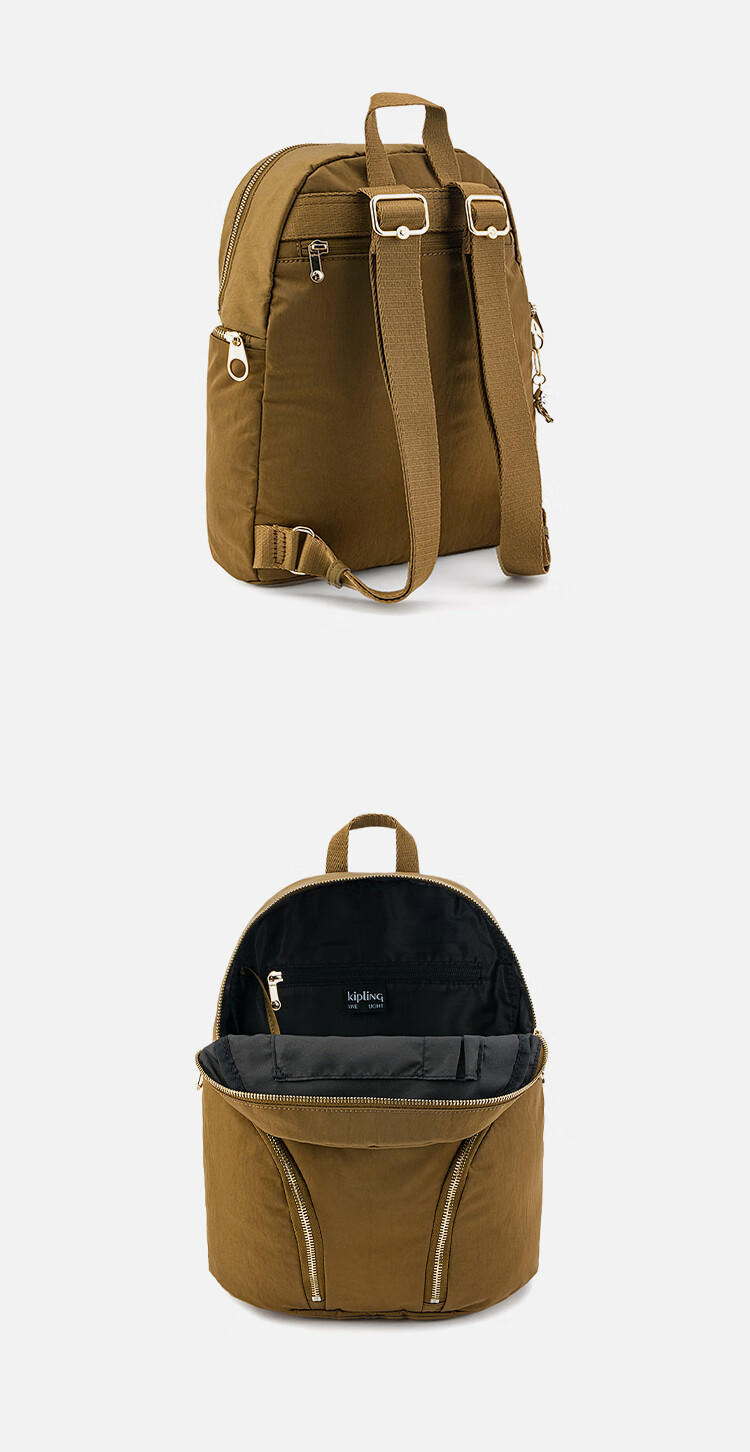 Kipling Large Capacity Practical Minimalist Mustard Green Backpack THE CITY S Birthday Gift Student School Bag 6