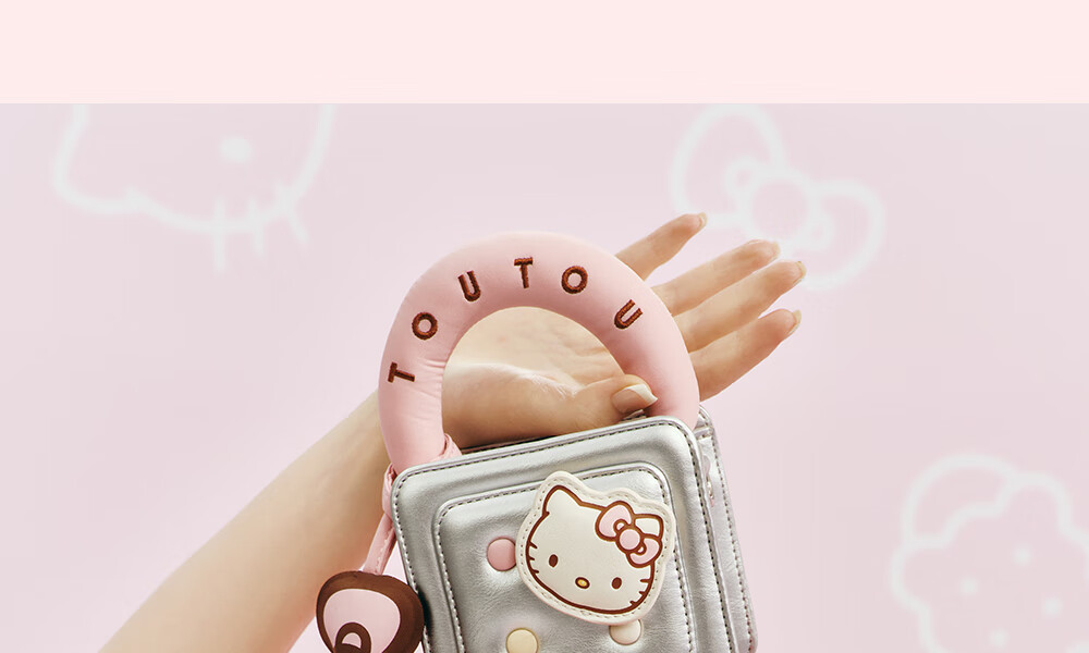 Toutou Birthday Gift, HelloKitty Shoulder Bag, Sanrio Waffle Bag, Red Hello Kitty Zodiac Year Souvenir 11