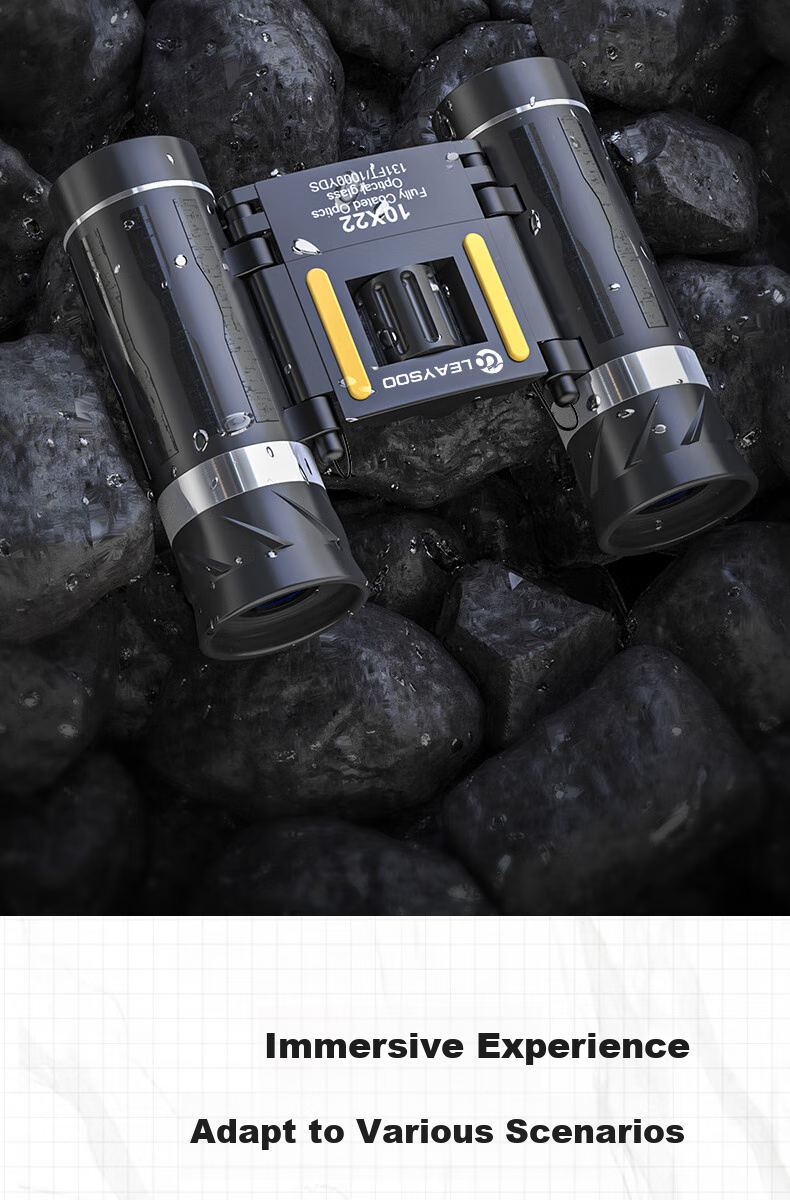 Leaysoo 10X32 Orange High-Definition High-Magnification Low-Light Visible Non-Infrared Portable Binoculars for Mobile Phones, Outdoor Concert Use 9