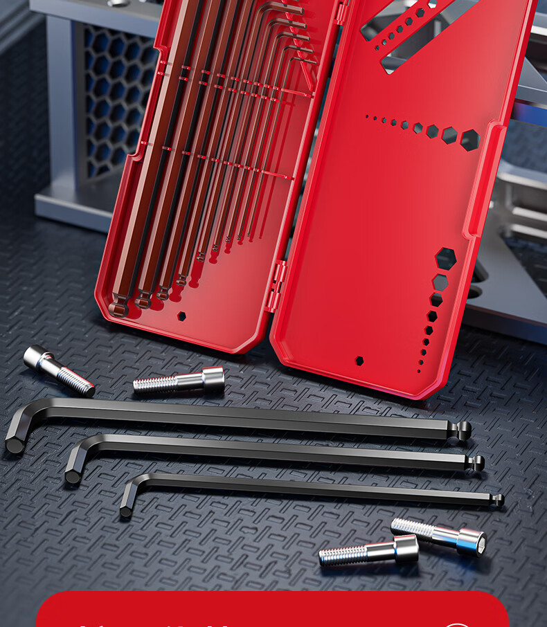 DELIXI Hex Key Set, Versatile 6-Sided Screwdriver, Anti-Explosion Case, Medium And Long Length, 9-Piece Set 1