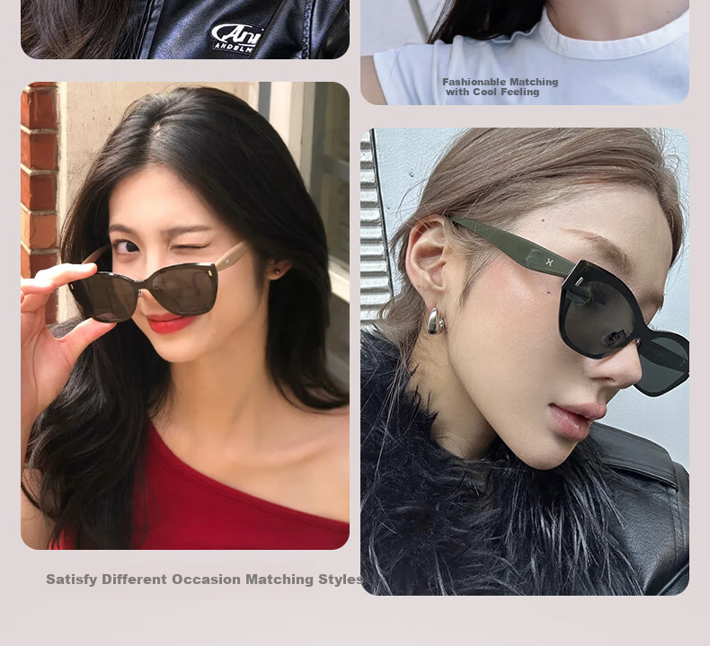 LOHO Sunglasses, 2026 New Cat-Eye High-End Color-Blocking Sunglasses for Women, Full Mirror High-Definition Sun Protection Glasses for Me 9
