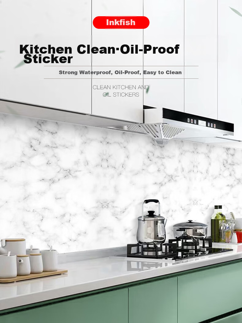 Modouyu Kitchen Oil-Proof Sticker, Cabinet Sink Moisture-Proof Sticker, Tile Renovation Sticker, Marble Countertop Heat-Resistant Protective Film 2