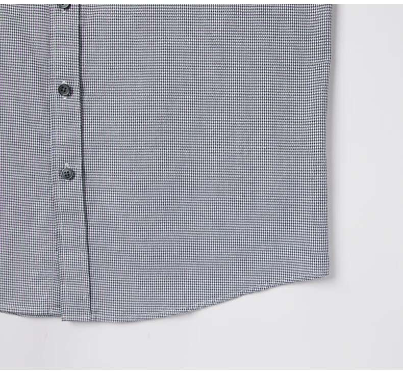 BLACKMONDAY Men's Houndstooth Cotton Brushed Long Sleeve Wrinkle-Resistant Business Casual Shirt 17