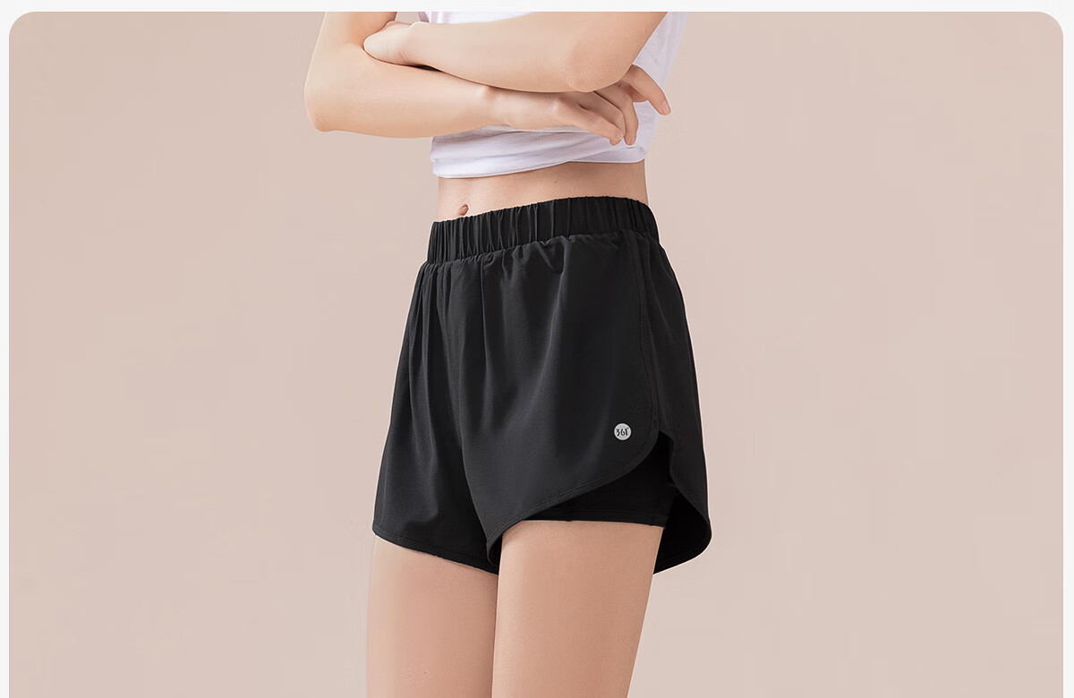 361° Women's Sports Running Shorts Anti-Exposure Yoga Layered Fitness Shorts 30